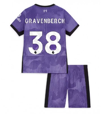 Liverpool Ryan Gravenberch #38 Tercera Equipación Niños 2023-24 Manga Corta (+ Pantalones cortos)